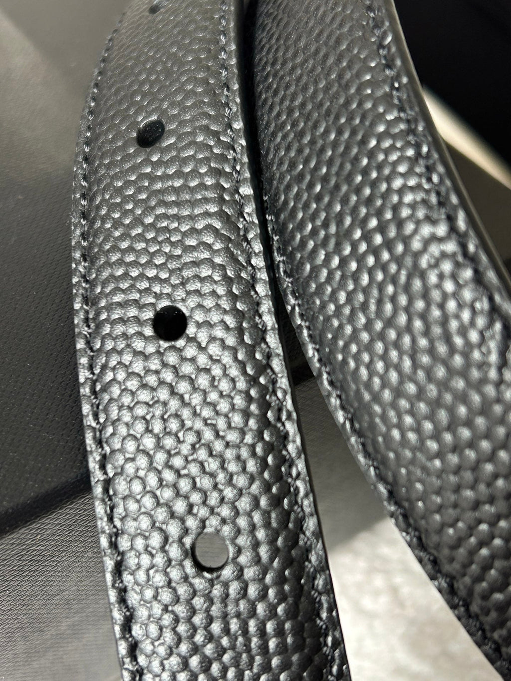 YSL 25S BELT 20 MM IN BLACK GRAINED CALFSKIN 543672