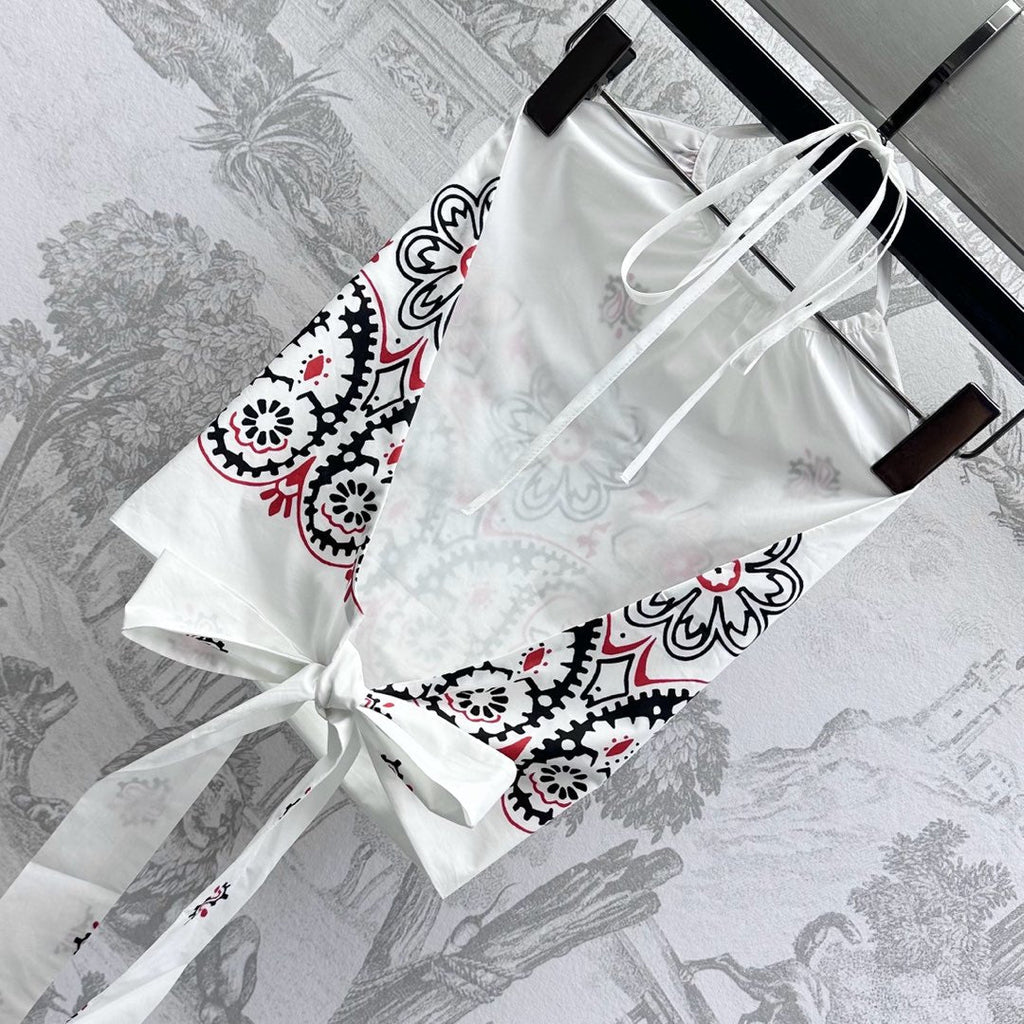 MIUMIU HALTER NECK TOP WITH PRINT 267875