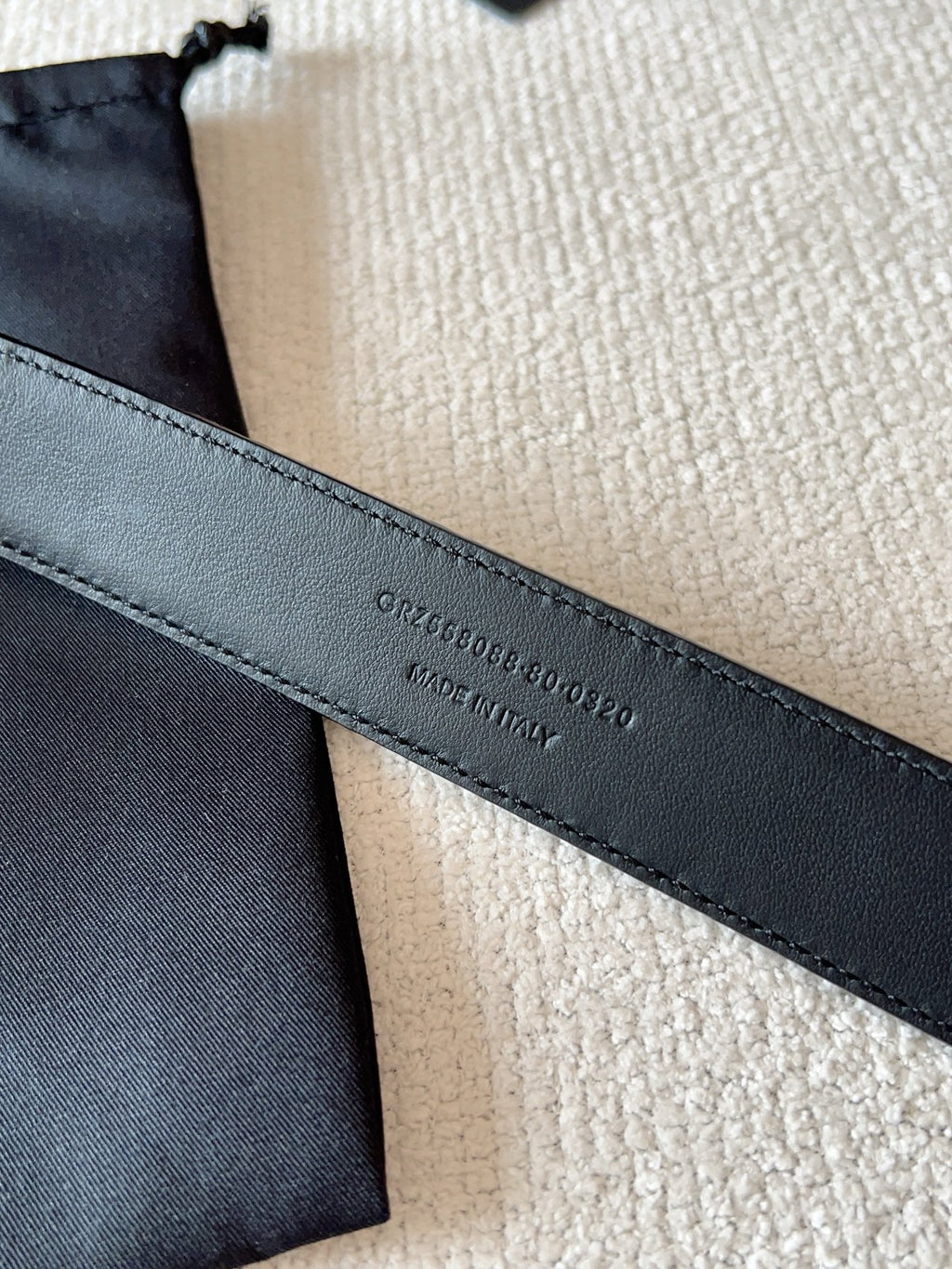 YSL 25S BELT 30 MM IN BLACK CALFSKIN SNAKE-EMBOSSED 571011