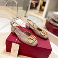 VALENTINO 26S SLINGBACK IN BEIGE PINK SMOOTH CALFSKIN