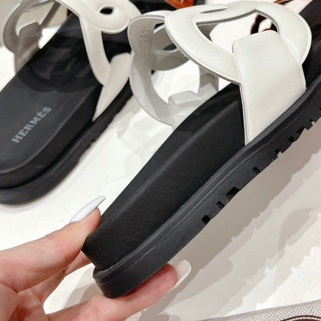 EXTRA SANDAL BLACK MIX WHITE MIX SYRUP CALFSKIN