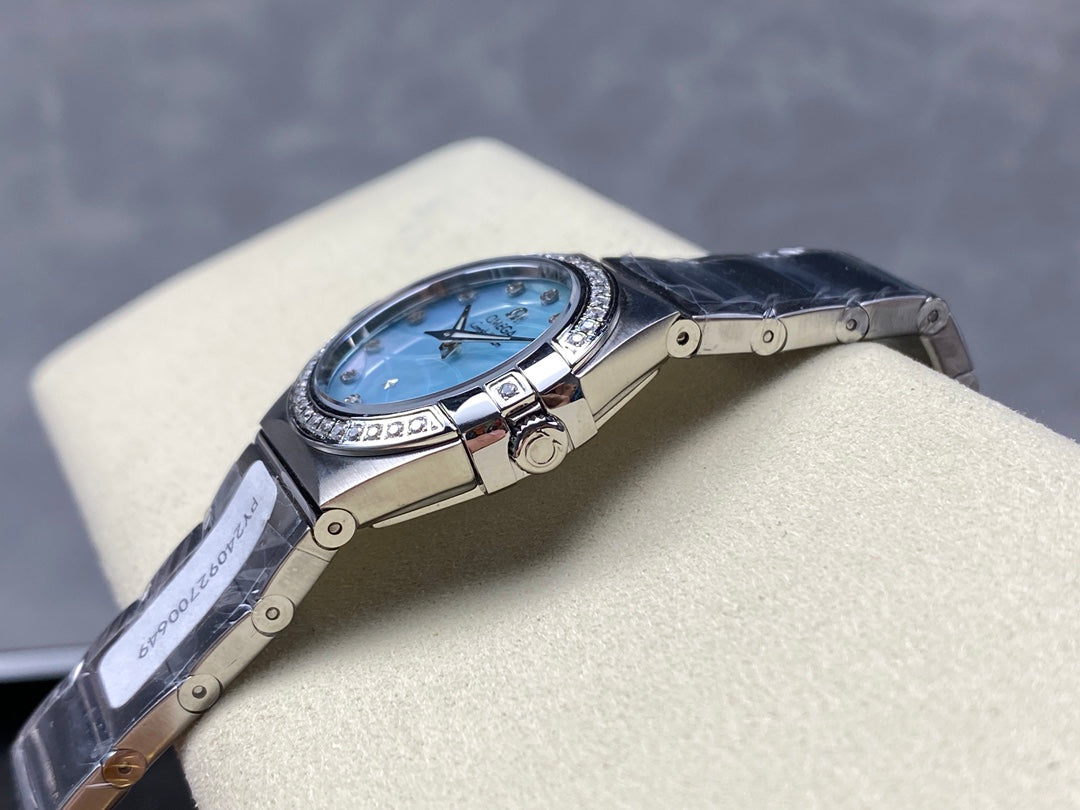 CONSTELLATION PETITE WATCH SILVER CASE AND SAPPHIRE BLUE DIAL WITH CRYSTAL