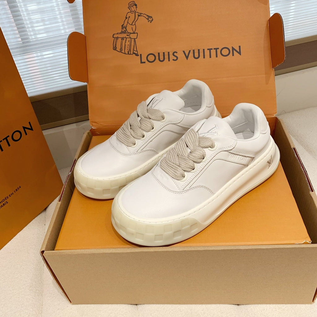 LV 26S TILTED SNEAKERS IN WHITE CALFSKIN