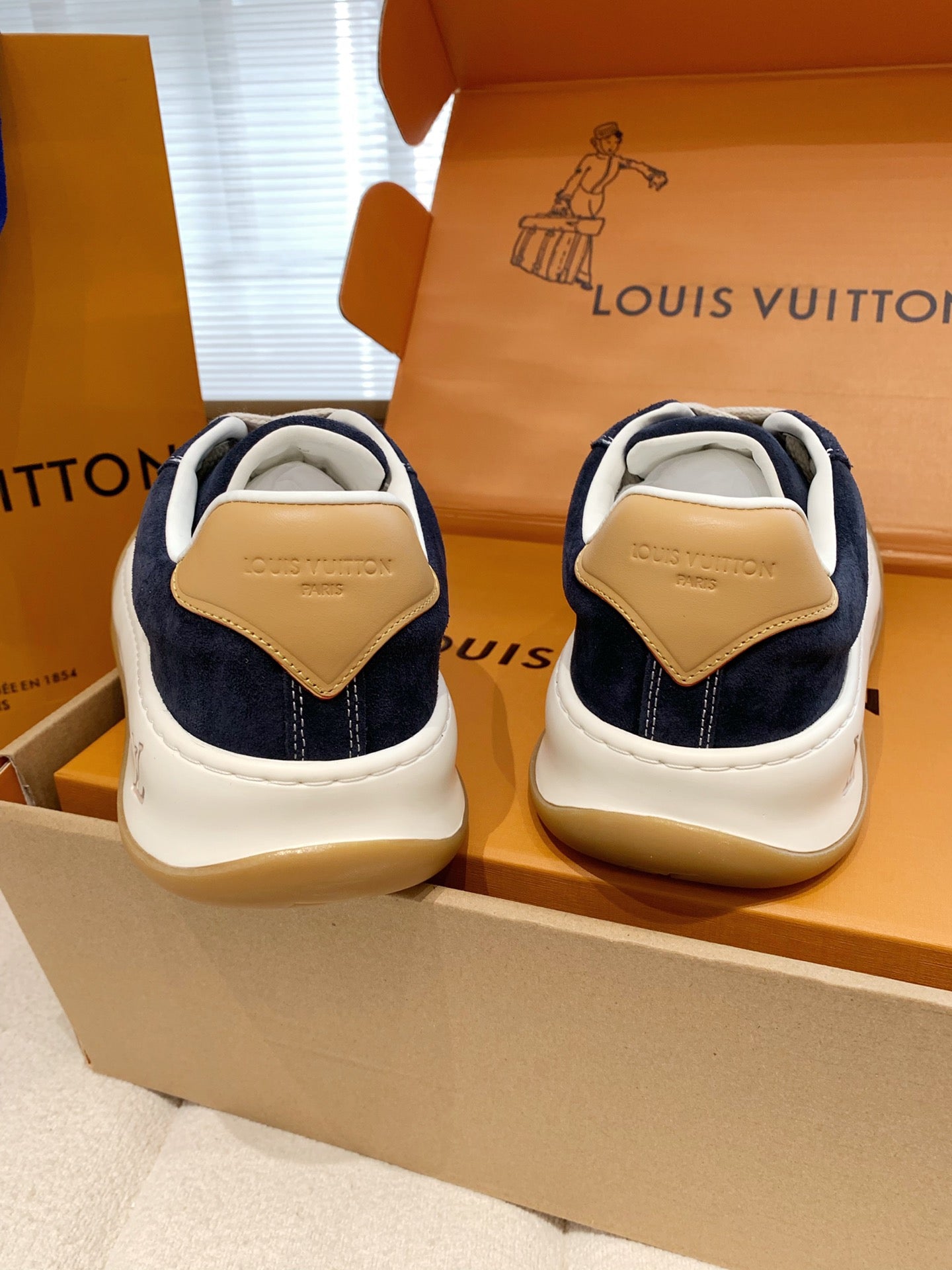 LV 26S TILTED SNEAKERS IN DARK BLUE SUEDE