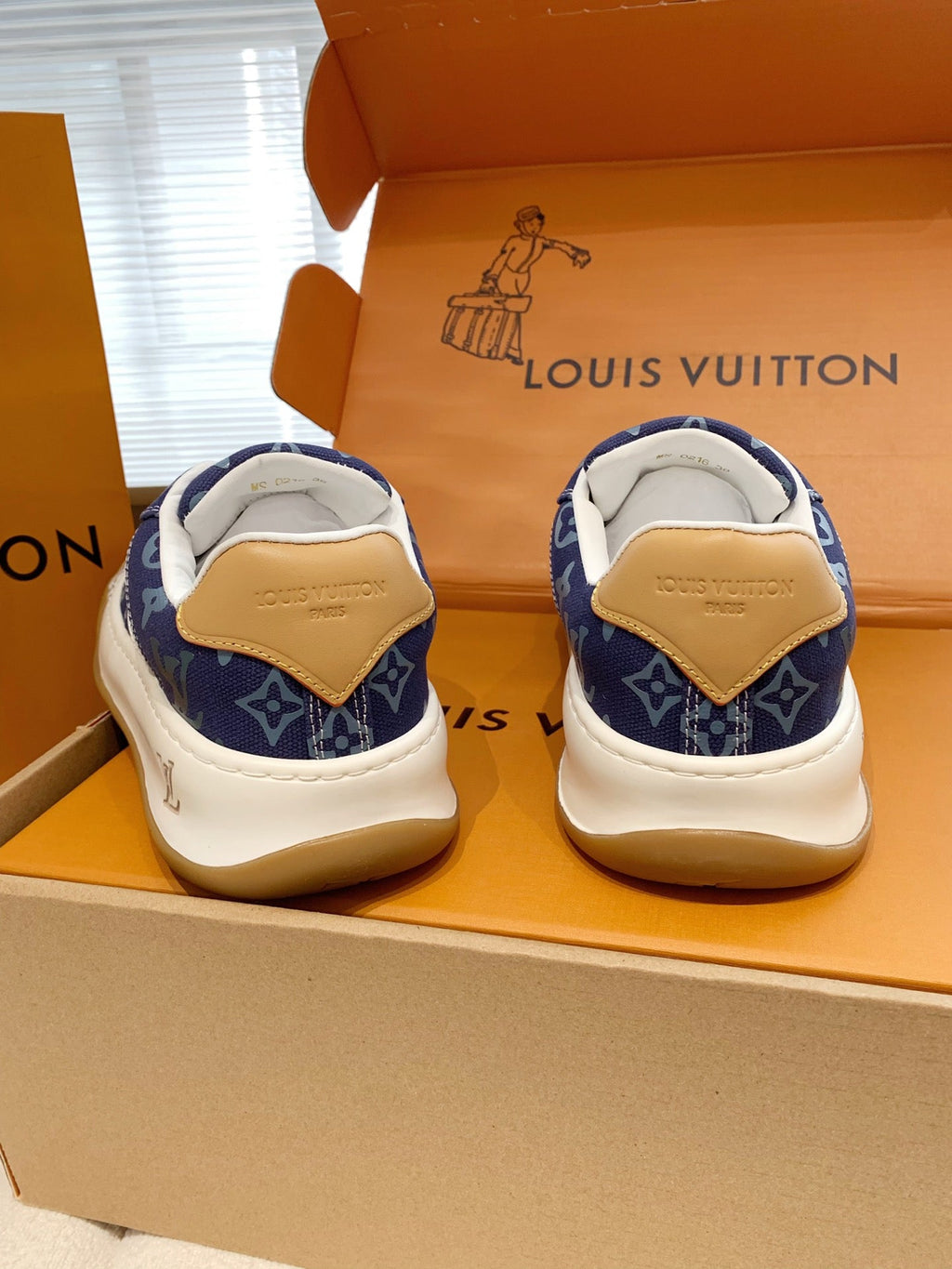 LV 26S TILTED SNEAKERS IN DARK BLUE MONOGRAM CANVAS