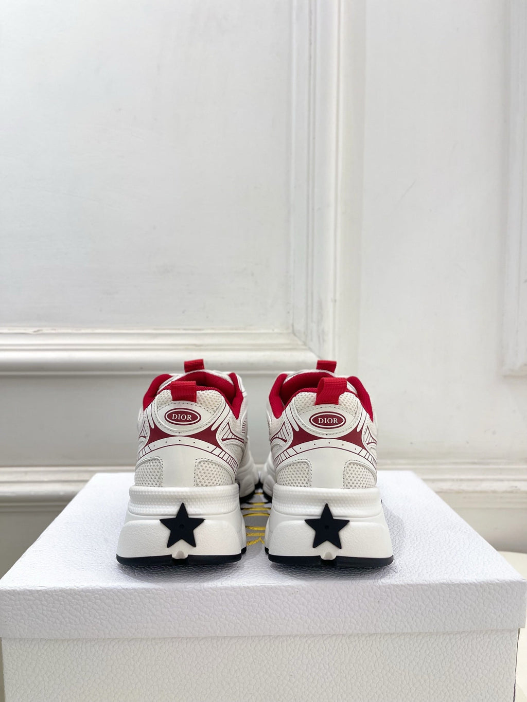 DIOR 26S SNEAKER IN WHITE CALFSKIN AND MESH FABRIC