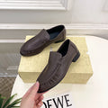 THE ROW 26S MOCCASIN LOAFERS 20MM IN BROWN CALFSKIN