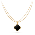 CLOVER GOLD ONYX BIG CLOVER NECKLACE