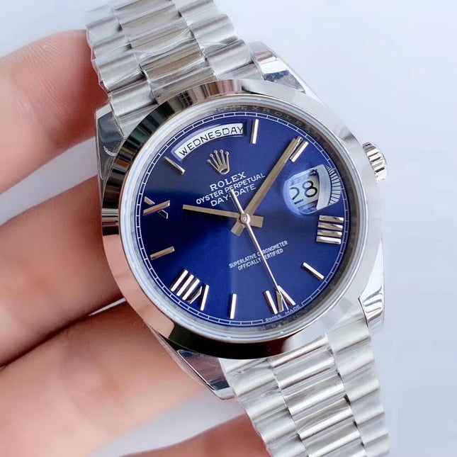 DAY-DATE 41MM STAINLESS STEEL BLUE DIAL